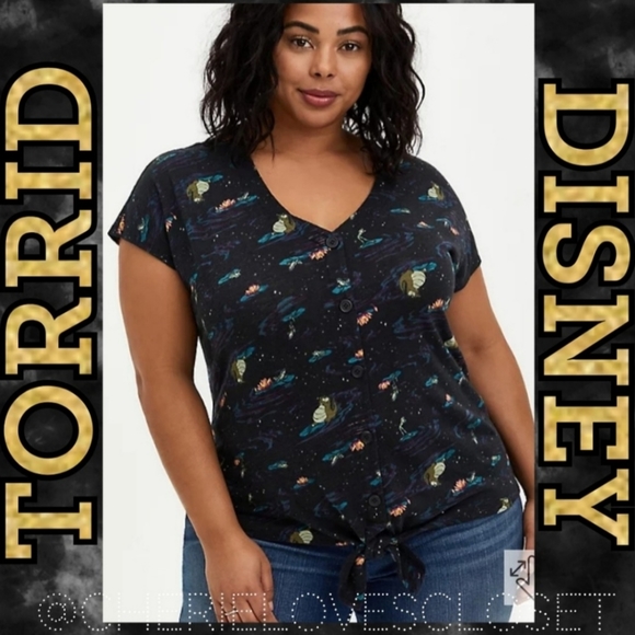 TORRID DISNEY Tiana Princess and The Frog Tie Front Top! - Picture 1 of 6